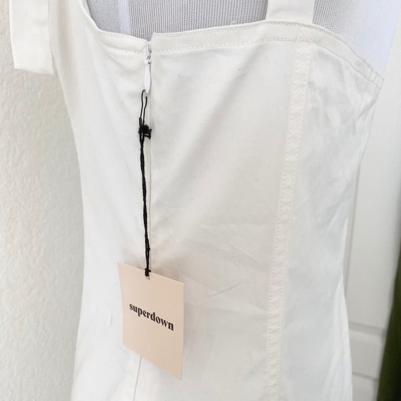 🆕 Revolve | Superdown Siona Tie Dress L White - Picture 7 of 12